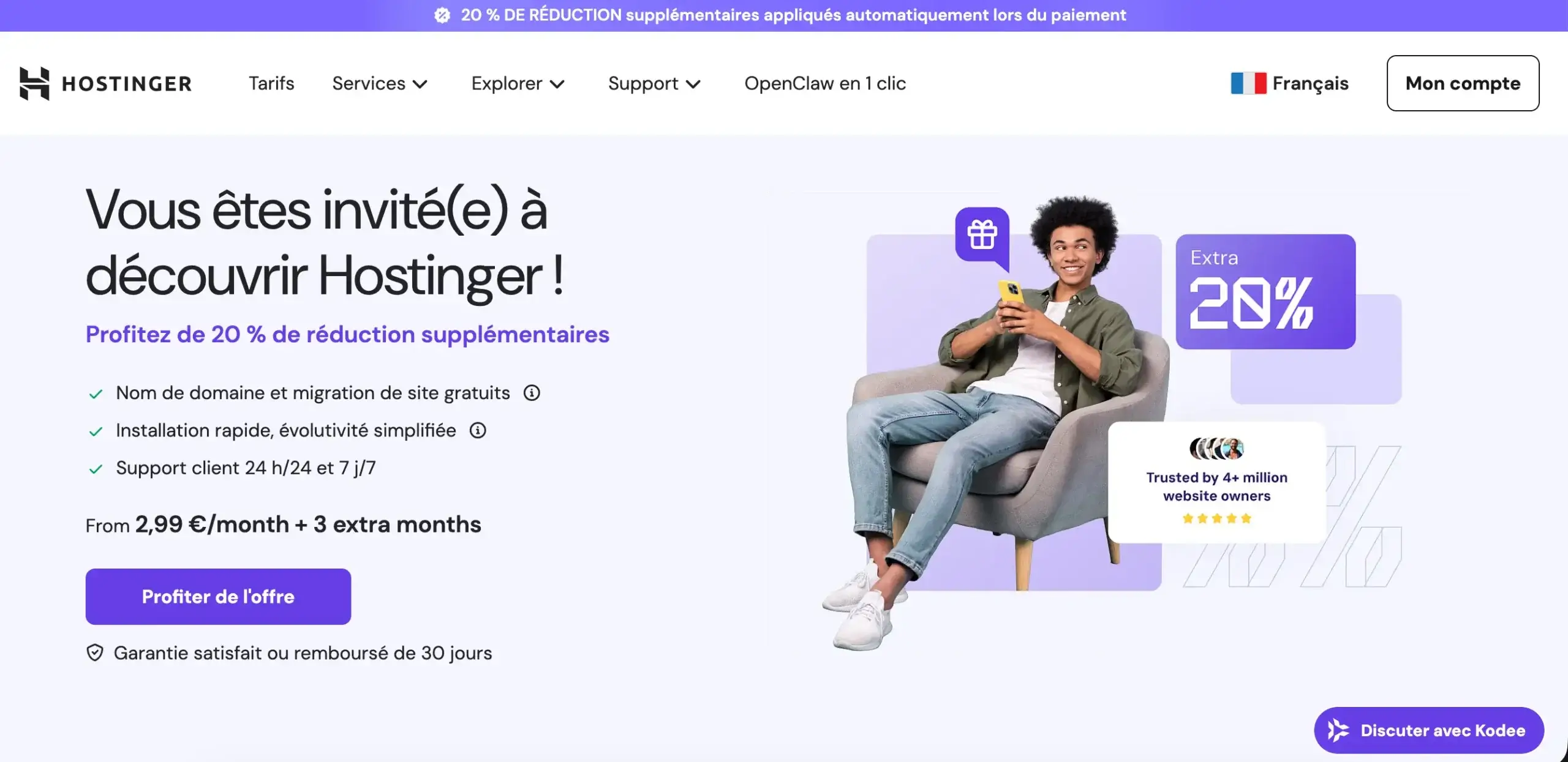 OVH ionos o2switch SiteGround ou Hostinger