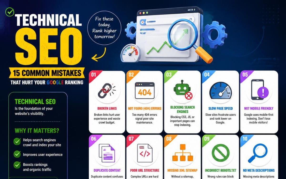SEO technique: 15 erreurs qui tuent votre classement Google