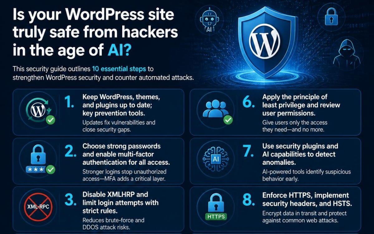 Sécurité WordPress et IA : 10 mesures essentielles contre les hackers