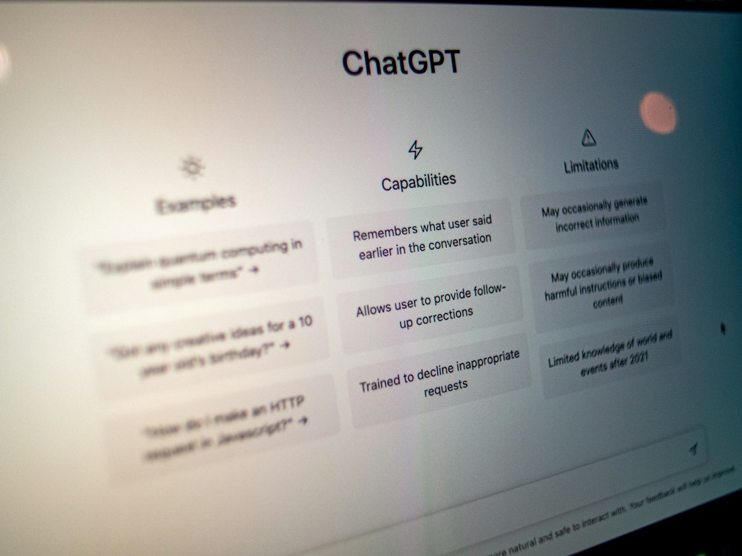 Chatbot IA affiché sur un écran d'ordinateur